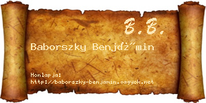 Baborszky Benjámin névjegykártya