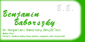 benjamin baborszky business card